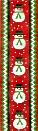 click here to view larger image of Snowman Candy Ribbon (hand painted canvases)