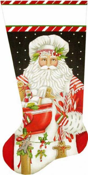 click here to view larger image of Santa Baker Sock (hand painted canvases)