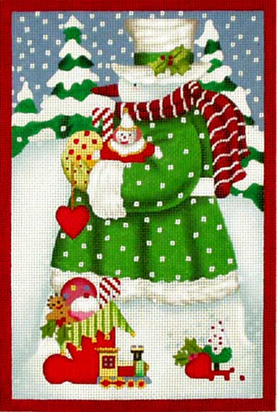 click here to view larger image of Toy Snowman Panel (hand painted canvases)