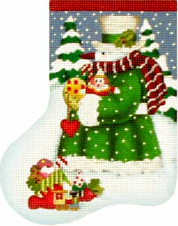 click here to view larger image of Toy Snowman Mini Sock (hand painted canvases)