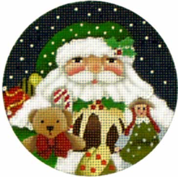 click here to view larger image of Toy Santa Ornament (hand painted canvases)