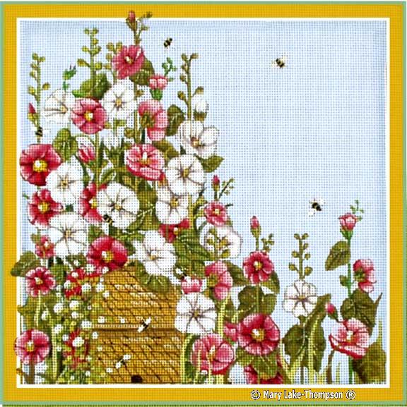 click here to view larger image of Hollyhocks (hand painted canvases)