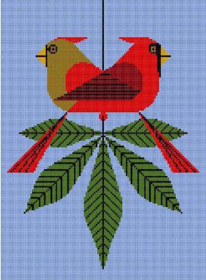 click here to view larger image of Cardinals Consorting - 18M (hand painted canvases)
