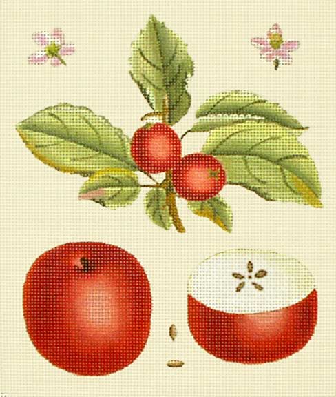 click here to view larger image of Red Apple Botanical (hand painted canvases)