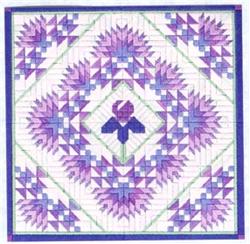 click here to view larger image of Iris and Fans Quilt (counted canvas work)