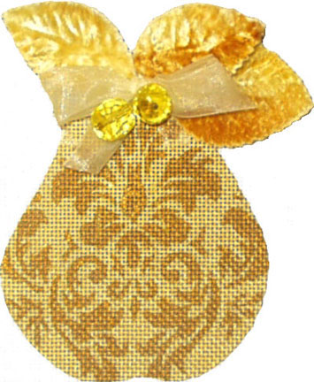 click here to view larger image of Golden Pears - Damask   (hand painted canvases)