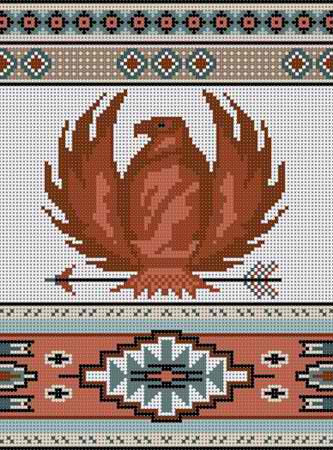 click here to view larger image of Eagle With Patterns Rug (hand painted canvases)