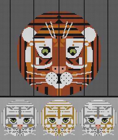 click here to view larger image of Tiger and Cats / Copycats (hand painted canvases)