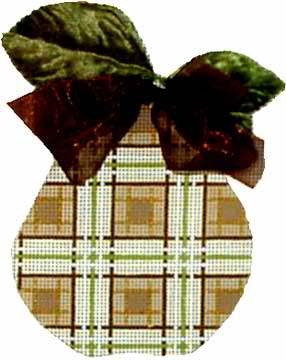 click here to view larger image of Plaid Pear (hand painted canvases)