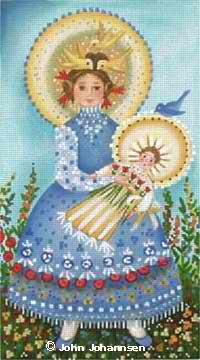click here to view larger image of Blue Bird Madonna (hand painted canvases)