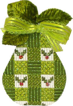 click here to view larger image of Holly Plaid Pear (hand painted canvases)