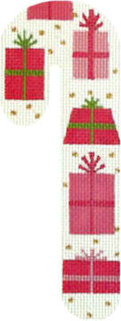 click here to view larger image of Presents Candy Cane - Pink (hand painted canvases)