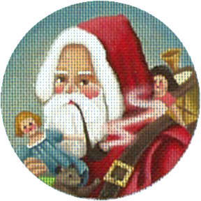 click here to view larger image of Santa Long Pipe Ornament (hand painted canvases)