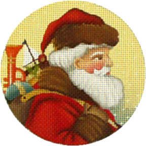 click here to view larger image of Santa Horn Ornament (hand painted canvases)