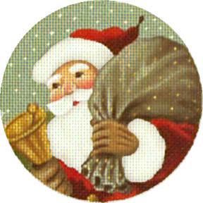click here to view larger image of Santa Bell Ornament (hand painted canvases)