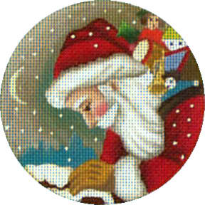 click here to view larger image of Santa Chimney Ornament (hand painted canvases)