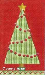 click here to view larger image of Red Garland Christmas Tree (hand painted canvases)