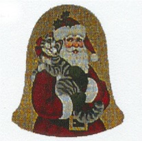 click here to view larger image of Santa and Kitties Ornament (hand painted canvases)