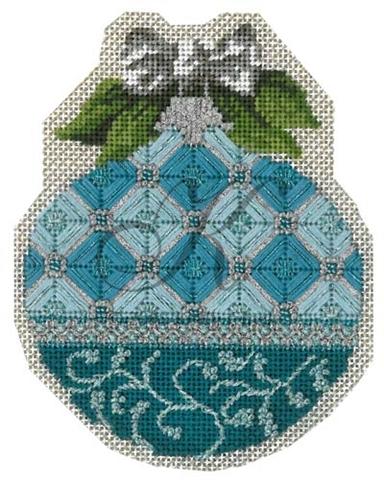click here to view larger image of March Aquamarine Ornament (hand painted canvases)