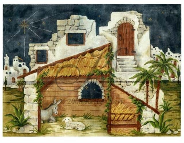 click here to view larger image of Creche - Nativity Backdrop (hand painted canvases)