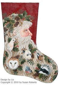 click here to view larger image of Santa and Critters Stocking - 13ct (hand painted canvases)