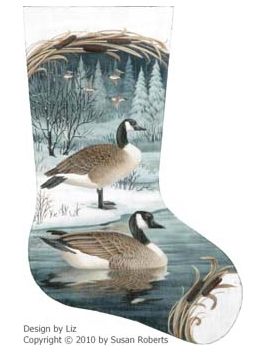 click here to view larger image of Canadian Geese Stocking (hand painted canvases)