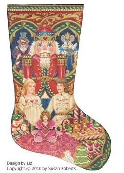 click here to view larger image of Nutcracker Suite Stocking (hand painted canvases)