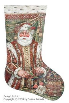 click here to view larger image of Renaissance Santa Stocking (hand painted canvases)
