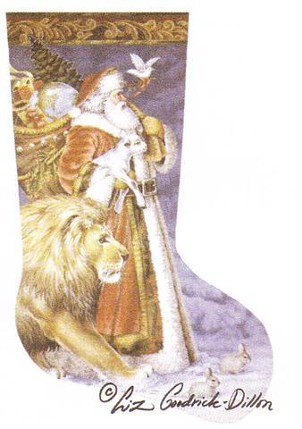 click here to view larger image of Santa Peace Stocking - 18ct (hand painted canvases)