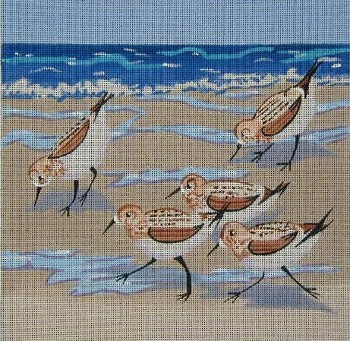click here to view larger image of Sandpipers (hand painted canvases)