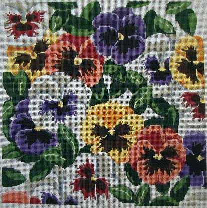 click here to view larger image of Pansies - mixed colours (hand painted canvases)