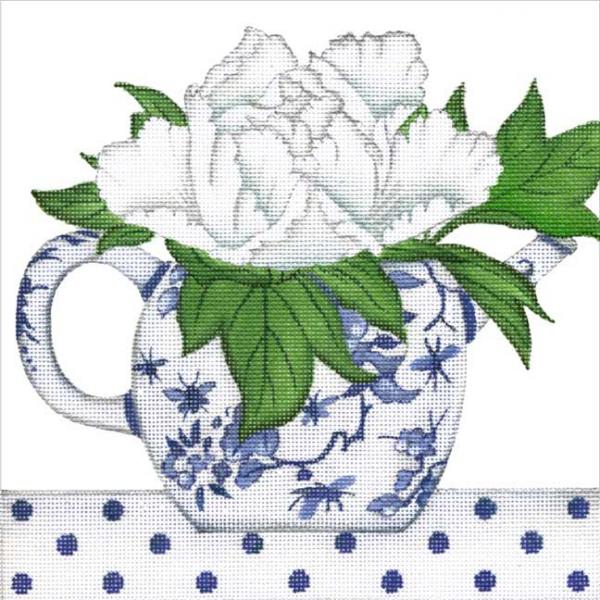 click here to view larger image of Floral Teapot (hand painted canvases)
