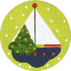 click here to view larger image of Sailboat Ornament (hand painted canvases)