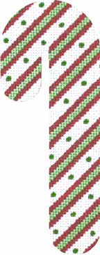click here to view larger image of Candy Cane - Green Dot (hand painted canvases)