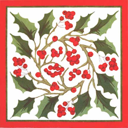click here to view larger image of Holly Berries (hand painted canvases)