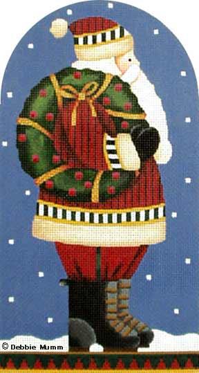 click here to view larger image of Wreath Santa (hand painted canvases)