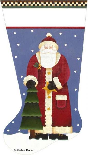 click here to view larger image of Tree Santa Stocking (hand painted canvases)