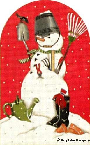 click here to view larger image of Garden Snowman (hand painted canvases)