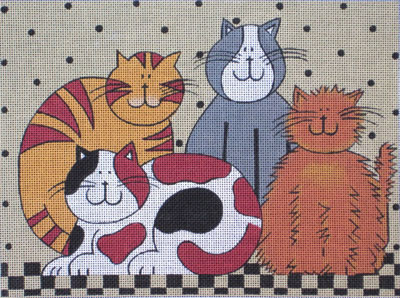 click here to view larger image of Cats (hand painted canvases)