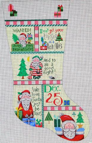 click here to view larger image of Patchwork Stocking (hand painted canvases)