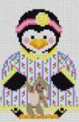click here to view larger image of Girl Penguin in Nightie with Rabbit (hand painted canvases)