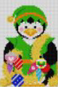 click here to view larger image of Penguin with Ornaments and Garland  (hand painted canvases)