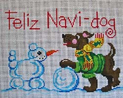 click here to view larger image of Feliz Navi Dog (hand painted canvases)
