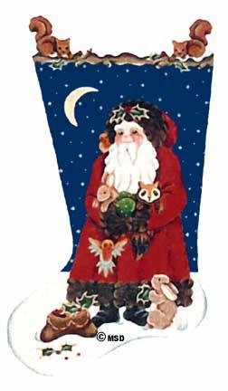 click here to view larger image of Woodland Santa (hand painted canvases)