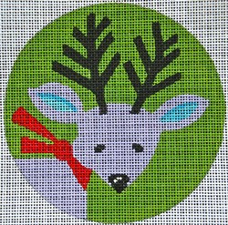 click here to view larger image of Retro Reindeer Ornament (hand painted canvases)