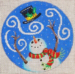 Windy Snowman Ornament hand painted canvases 