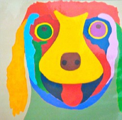 click here to view larger image of Dog Treat? on Tan - 8x8 (hand painted canvases)