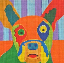 click here to view larger image of Frenchie  - 8x8 (hand painted canvases)