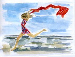 click here to view larger image of Beach Runner  (hand painted canvases)