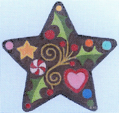 click here to view larger image of Gingerbread Star (hand painted canvases)